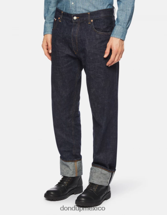 azul DONDUP hombres Vaqueros Ervin holgados de 34 pulgadas en denim con orillo rígido vestir D0VXD620