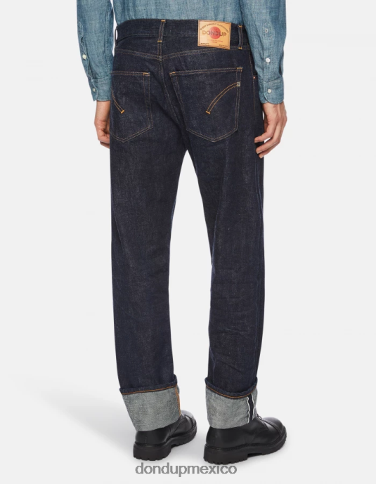 azul DONDUP hombres Vaqueros Ervin holgados de 34 pulgadas en denim con orillo rígido vestir D0VXD620