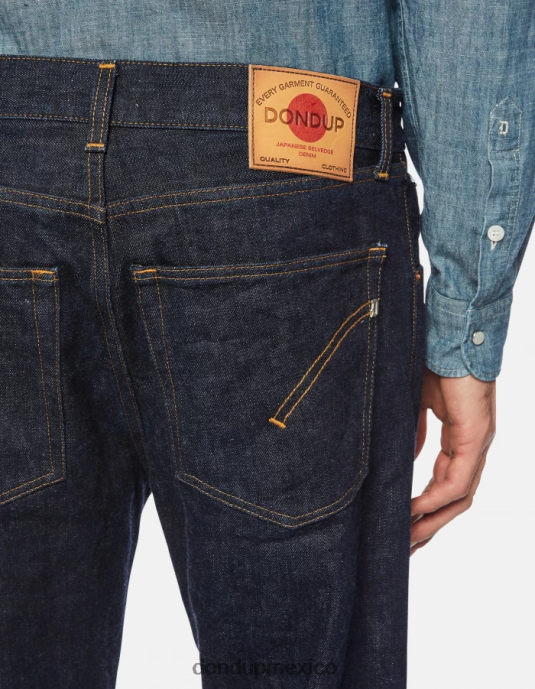 azul DONDUP hombres Vaqueros Ervin holgados de 34 pulgadas en denim con orillo rígido vestir D0VXD620