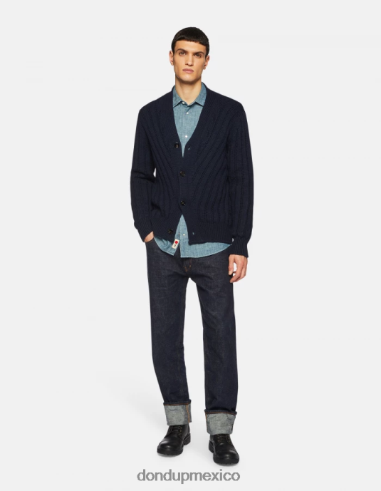azul DONDUP hombres Vaqueros Ervin holgados de 34 pulgadas en denim con orillo rígido vestir D0VXD620