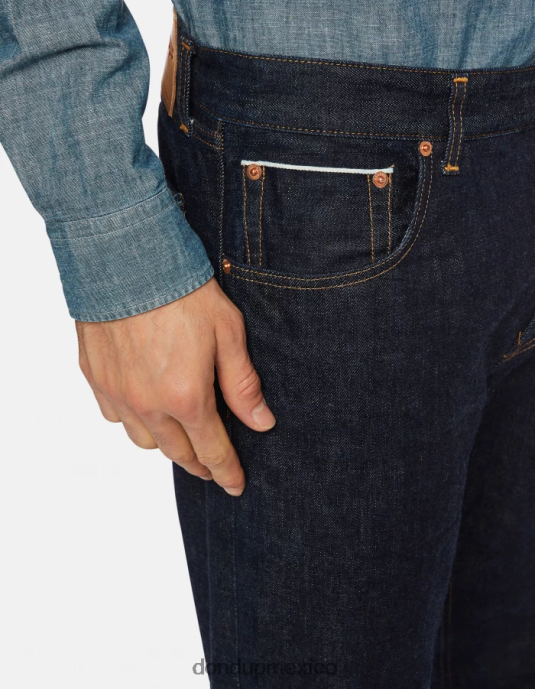 azul DONDUP hombres Vaqueros Ervin holgados de 34 pulgadas en denim con orillo rígido vestir D0VXD620