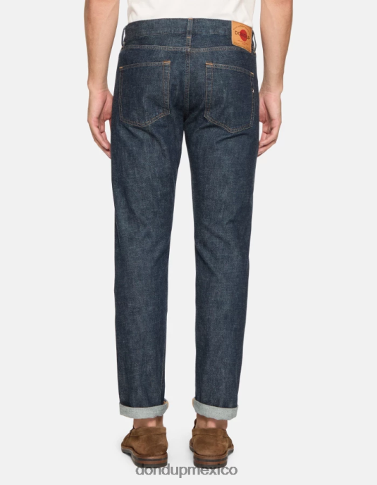 azul DONDUP hombres Vaqueros Icon regular fit en denim rígido con orillo vestir D0VXD567