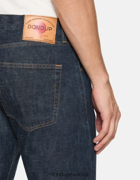 azul DONDUP hombres Vaqueros Icon regular fit en denim rígido con orillo vestir D0VXD567