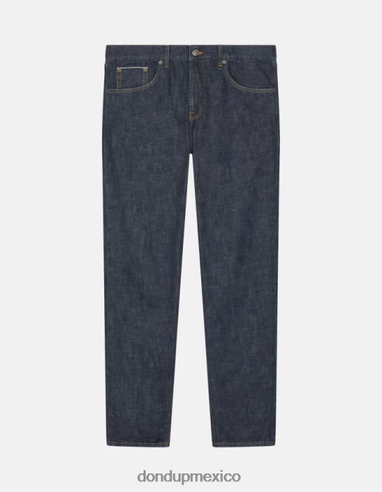 azul DONDUP hombres Vaqueros Icon regular fit en denim rígido con orillo vestir D0VXD567