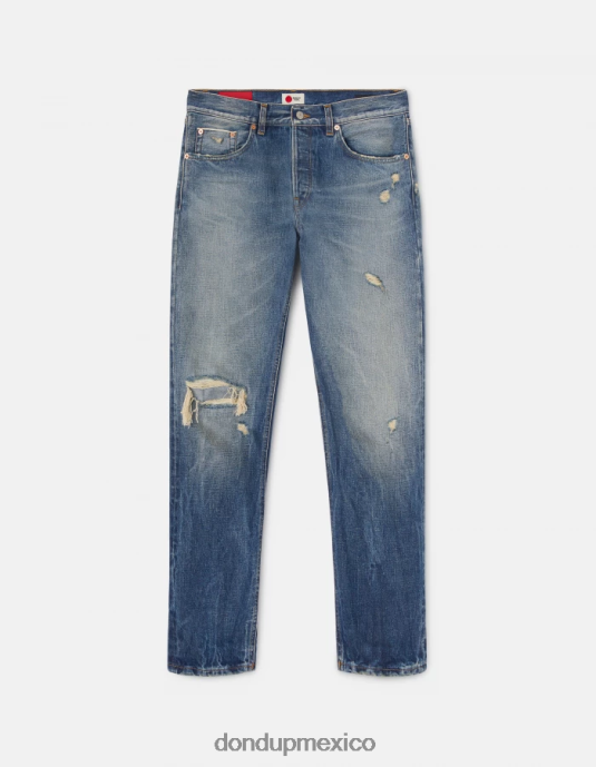 azul DONDUP hombres Vaqueros Icon regular fit en denim rígido con orillo vestir D0VXD617