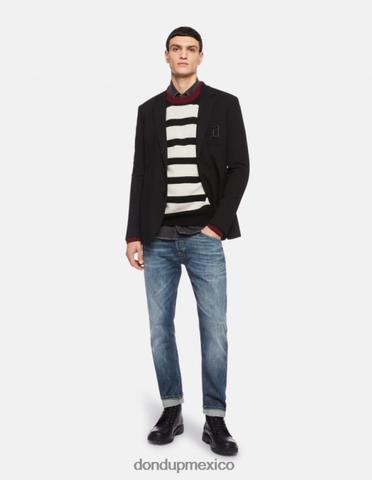 azul DONDUP hombres Vaqueros Icon regular fit en denim rígido con orillo vestir D0VXD621