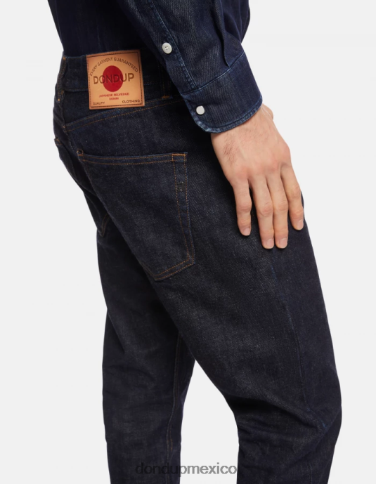 azul DONDUP hombres Vaqueros Icon regular fit en denim rígido con orillo vestir D0VXD632