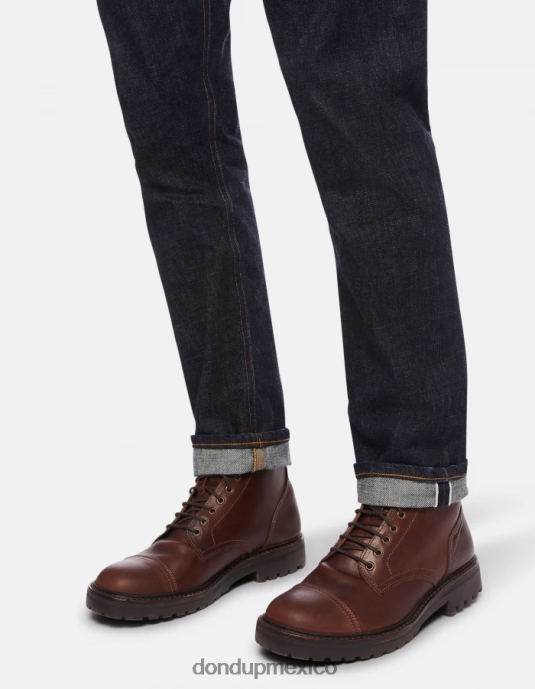 azul DONDUP hombres Vaqueros Icon regular fit en denim rígido con orillo vestir D0VXD632