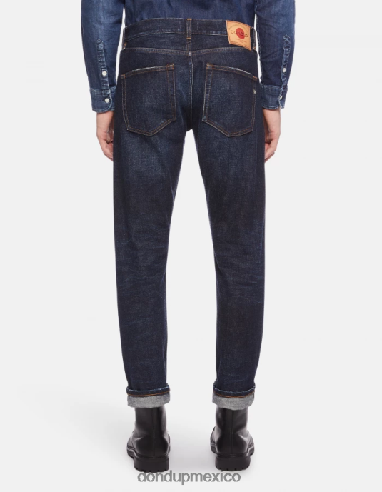 azul DONDUP hombres Vaqueros Icon regular fit en denim rígido con orillo vestir D0VXD633