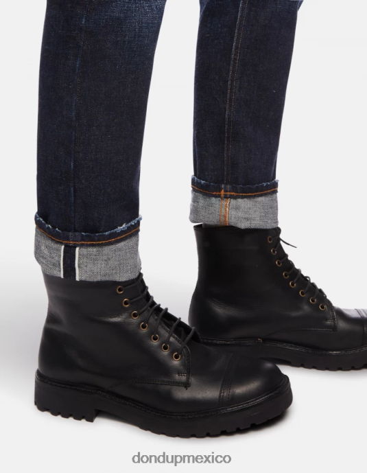 azul DONDUP hombres Vaqueros Icon regular fit en denim rígido con orillo vestir D0VXD633