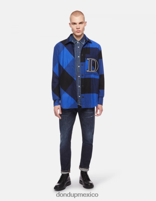 azul DONDUP hombres Vaqueros Icon regular fit en denim rígido con orillo vestir D0VXD633