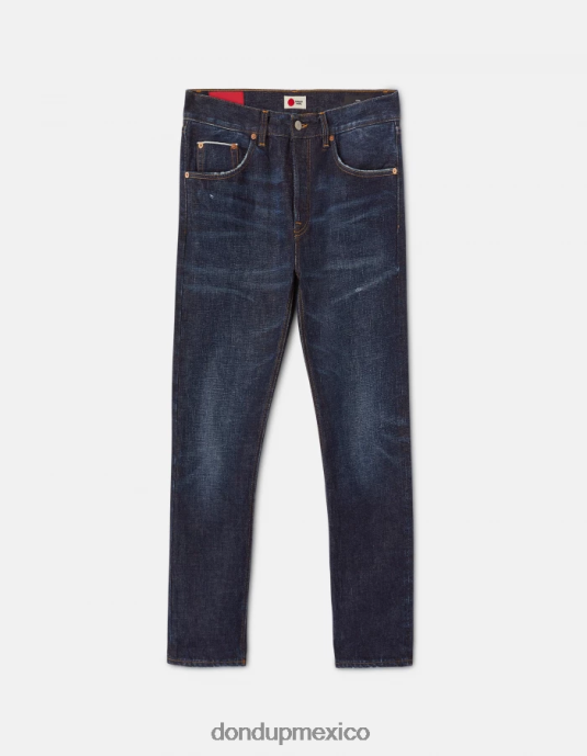 azul DONDUP hombres Vaqueros Icon regular fit en denim rígido con orillo vestir D0VXD633