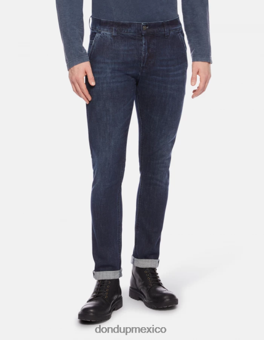 azul DONDUP hombres Vaqueros ajustados Konor en denim elástico vestir D0VXD666