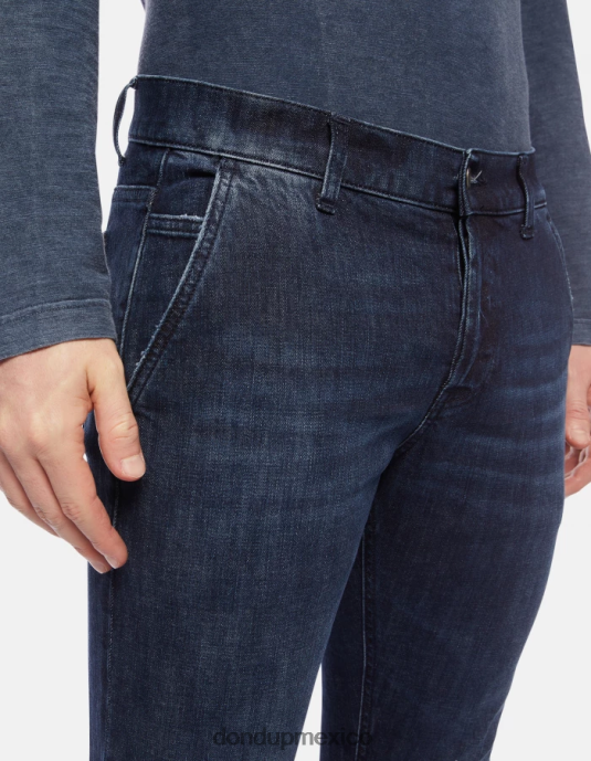 azul DONDUP hombres Vaqueros ajustados Konor en denim elástico vestir D0VXD666