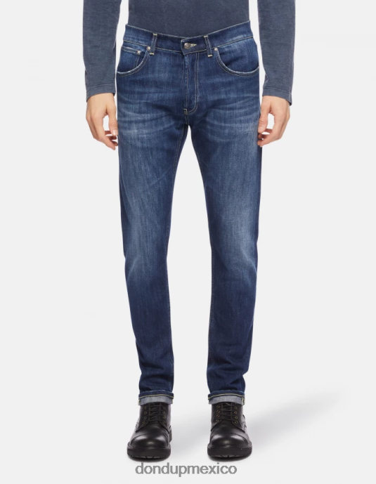azul DONDUP hombres Vaqueros dian carrot fit de 34 pulgadas en denim elástico vestir D0VXD654