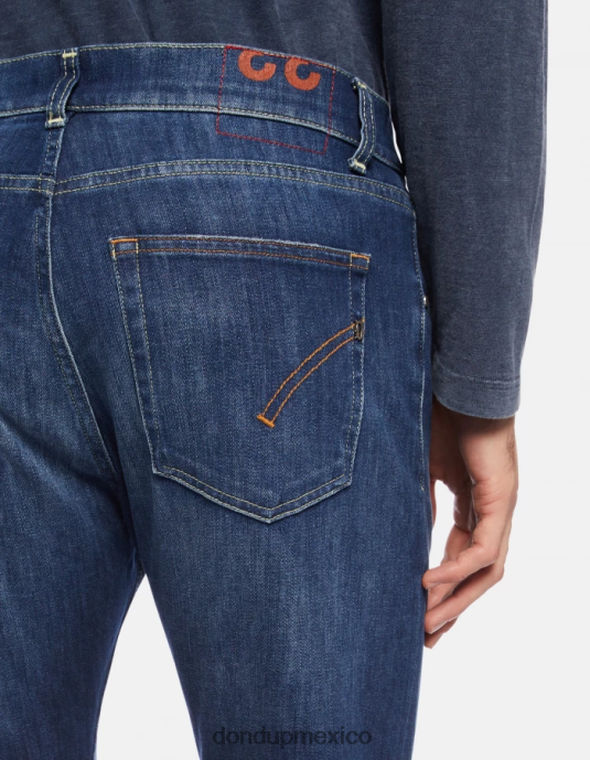 azul DONDUP hombres Vaqueros dian carrot fit de 34 pulgadas en denim elástico vestir D0VXD654