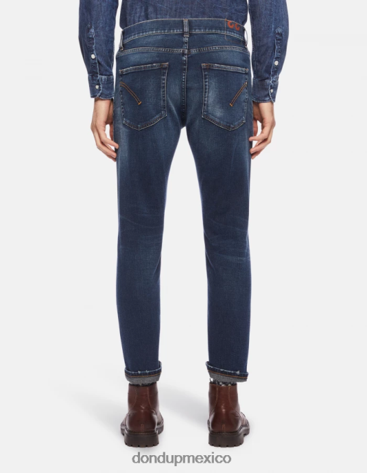 azul DONDUP hombres Vaqueros dian carrot fit en denim elástico vestir D0VXD634
