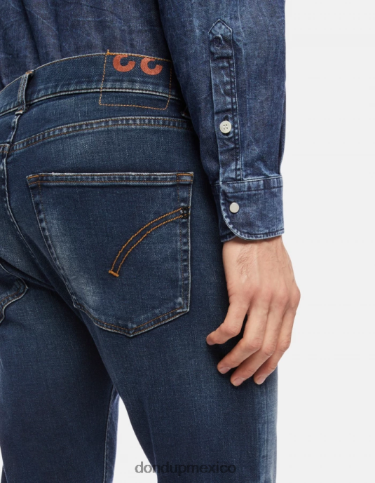 azul DONDUP hombres Vaqueros dian carrot fit en denim elástico vestir D0VXD634