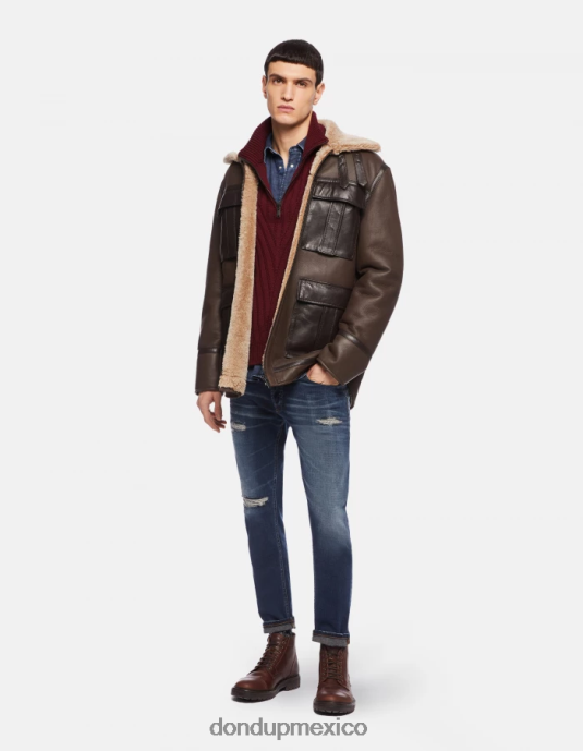 azul DONDUP hombres Vaqueros dian carrot fit en denim elástico vestir D0VXD634