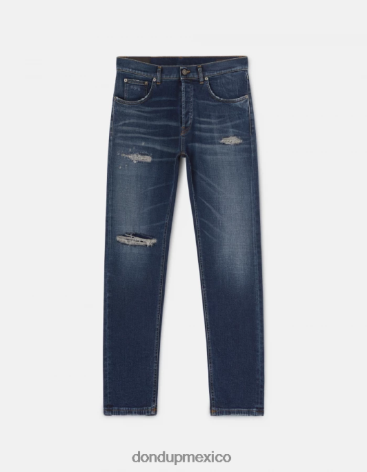 azul DONDUP hombres Vaqueros dian carrot fit en denim elástico vestir D0VXD634