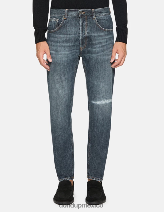 azul DONDUP hombres Vaqueros dian carrot fit en denim rígido vestir D0VXD607