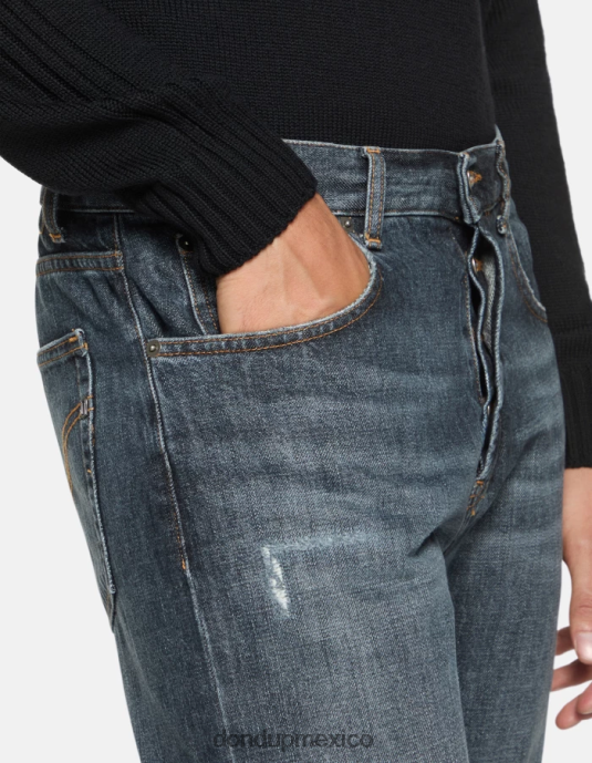 azul DONDUP hombres Vaqueros dian carrot fit en denim rígido vestir D0VXD607