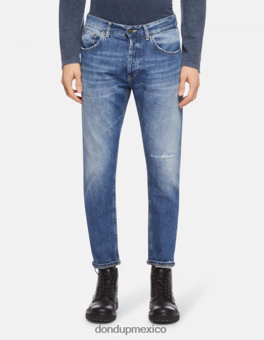 azul DONDUP hombres Vaqueros dian carrot fit en denim rígido vestir D0VXD653