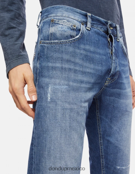 azul DONDUP hombres Vaqueros dian carrot fit en denim rígido vestir D0VXD653