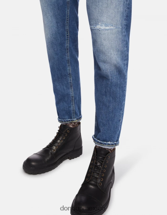 azul DONDUP hombres Vaqueros dian carrot fit en denim rígido vestir D0VXD653