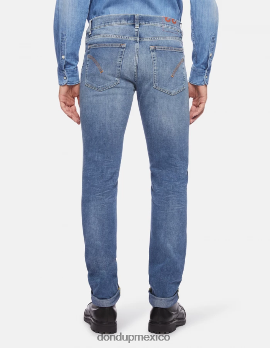 azul DONDUP hombres Vaqueros hans regular fit en denim elástico vestir D0VXD595