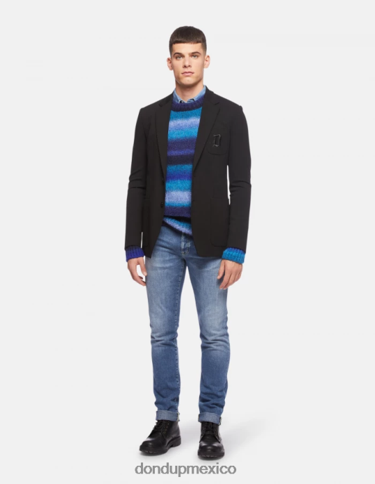 azul DONDUP hombres Vaqueros hans regular fit en denim elástico vestir D0VXD595