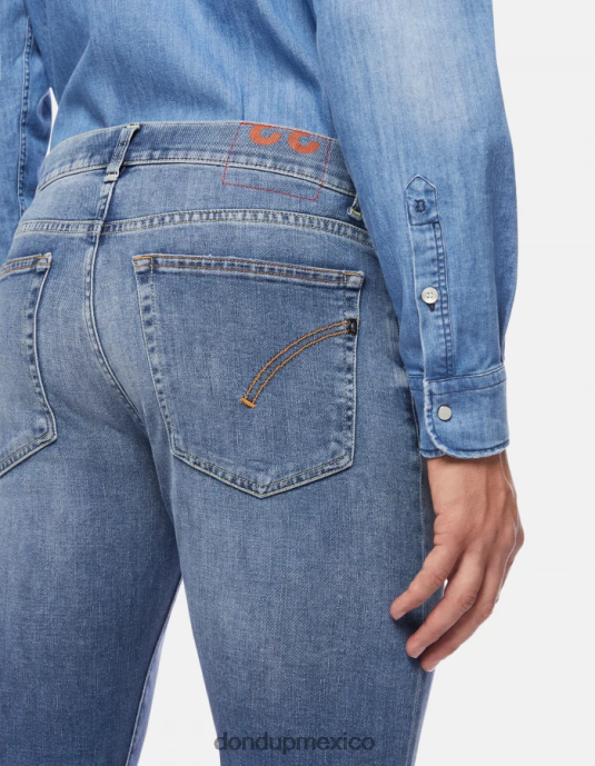 azul DONDUP hombres Vaqueros hans regular fit en denim elástico vestir D0VXD595
