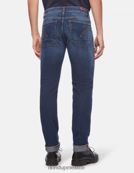 azul DONDUP hombres Vaqueros hans regular fit en denim elástico vestir D0VXD600
