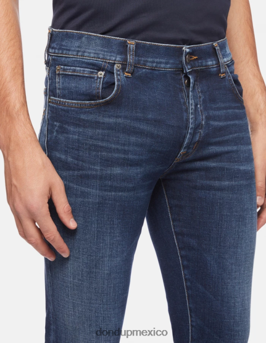 azul DONDUP hombres Vaqueros hans regular fit en denim elástico vestir D0VXD600