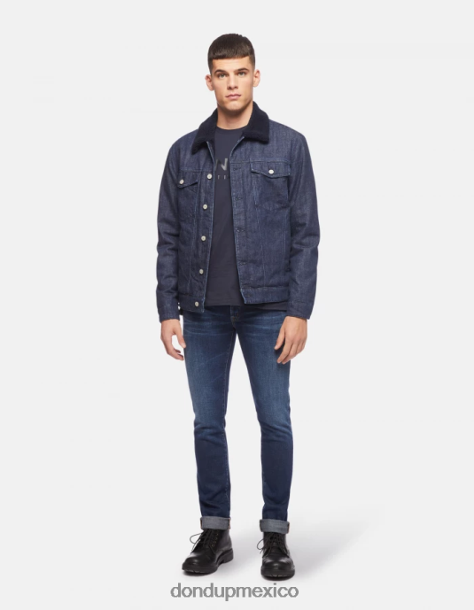 azul DONDUP hombres Vaqueros hans regular fit en denim elástico vestir D0VXD600