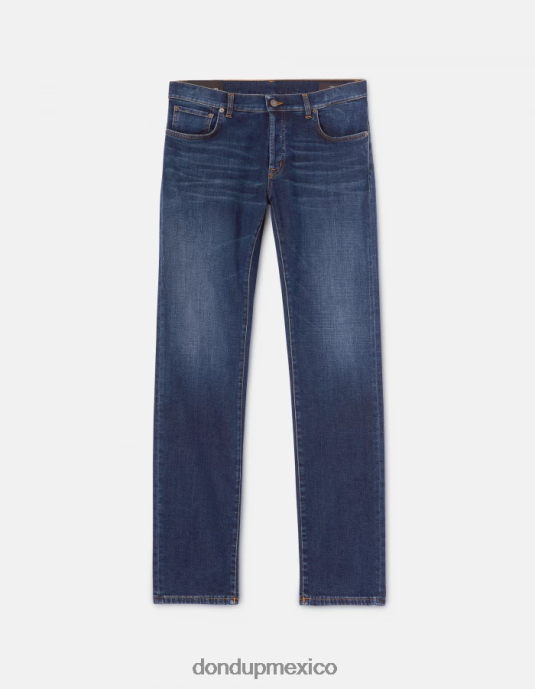 azul DONDUP hombres Vaqueros hans regular fit en denim elástico vestir D0VXD600