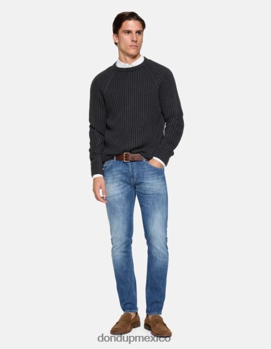 azul DONDUP hombres Vaqueros mius slim fit de 32 pulgadas en denim elástico vestir D0VXD593
