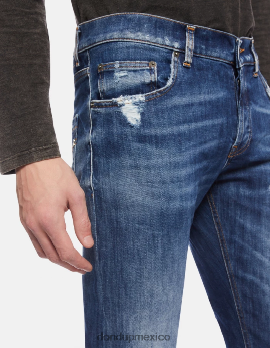 azul DONDUP hombres Vaqueros mius slim fit de 32 pulgadas en denim elástico vestir D0VXD624