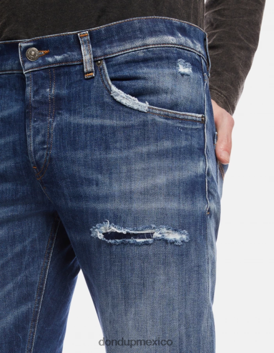 azul DONDUP hombres Vaqueros mius slim fit de 32 pulgadas en denim elástico vestir D0VXD624