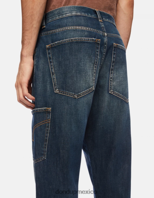 azul DONDUP hombres Vaqueros paco holgados en denim rígido vestir D0VXD559