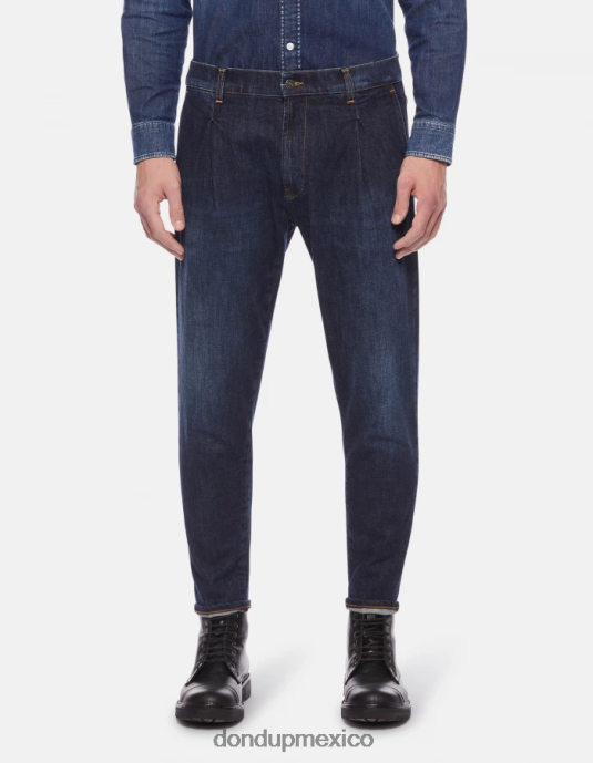 azul DONDUP hombres Vaqueros paul carrot fit en denim elástico vestir D0VXD655