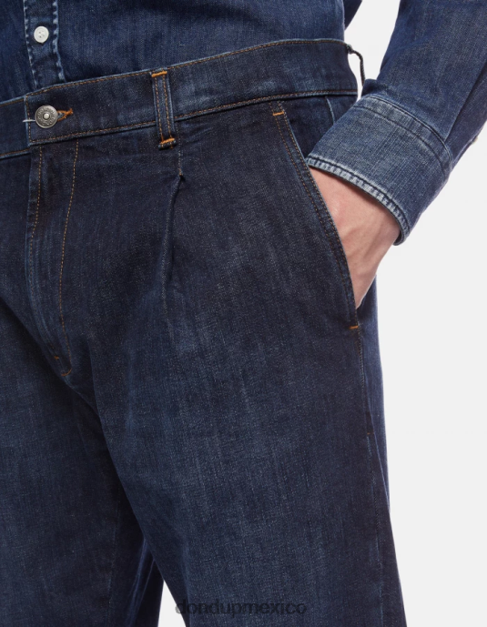 azul DONDUP hombres Vaqueros paul carrot fit en denim elástico vestir D0VXD655