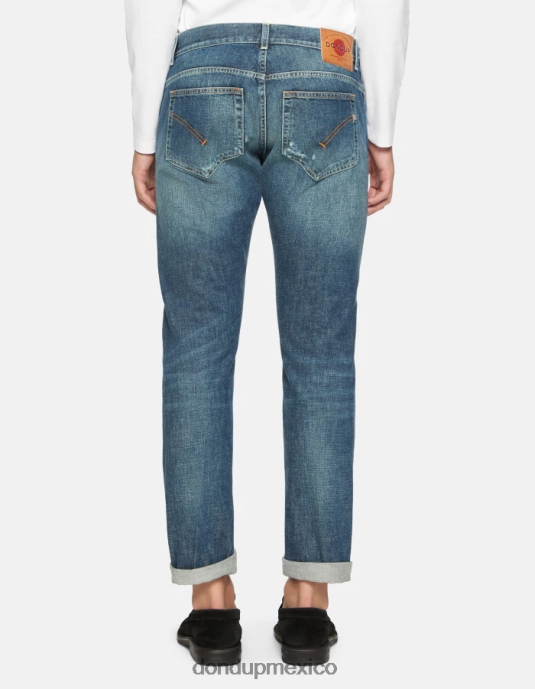 azul DONDUP hombres Vaqueros travis slim fit en denim con orillo rígido vestir D0VXD574