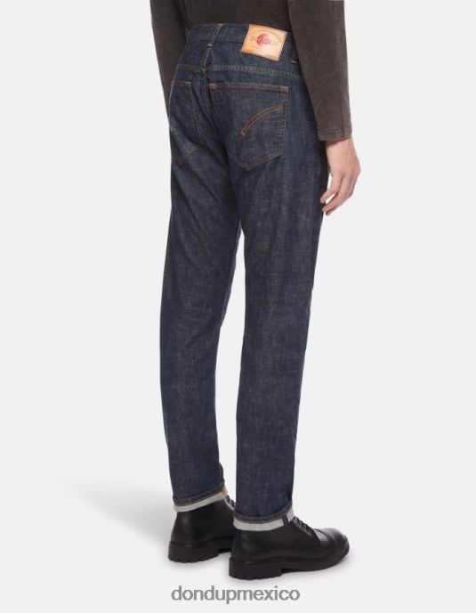 azul DONDUP hombres Vaqueros travis slim fit en denim con orillo rígido vestir D0VXD608