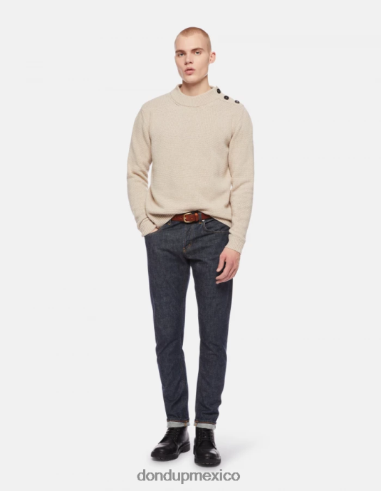 azul DONDUP hombres Vaqueros travis slim fit en denim con orillo rígido vestir D0VXD608