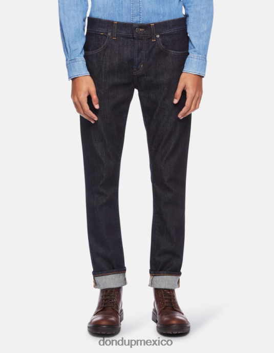 azul DONDUP hombres Vaqueros travis slim fit en denim de cachemir elástico vestir D0VXD604