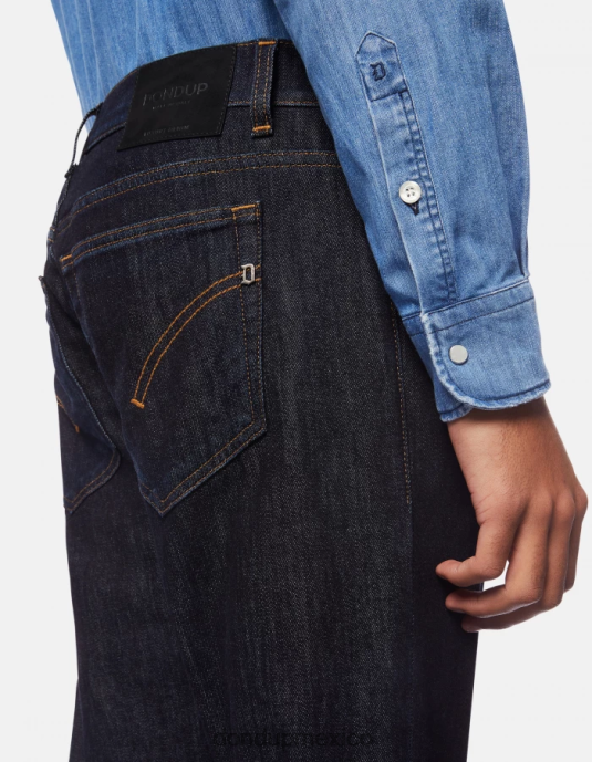 azul DONDUP hombres Vaqueros travis slim fit en denim de cachemir elástico vestir D0VXD604