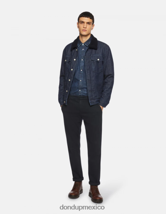 azul DONDUP hombres camisa vaquera estilo western regular fit vestir D0VXD857