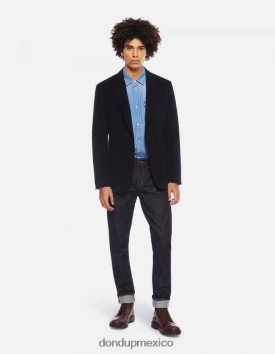 azul DONDUP hombres camisa vaquera estilo western regular fit vestir D0VXD861