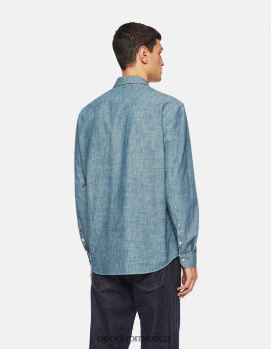 azul DONDUP hombres camisa vaquera estilo western regular fit vestir D0VXD863